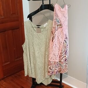 Green Lace Sleeveless Top